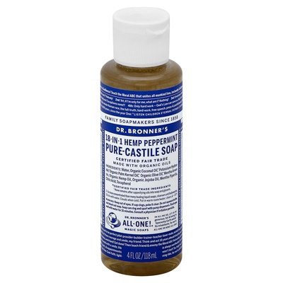 Dr Bronners Soap Pure-Castile 18-In-1 Hemp Peppermint 4 OZ [UNFI #0329102] T