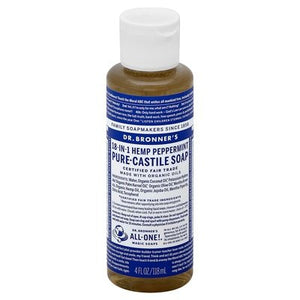 Dr Bronners Soap Pure-Castile 18-In-1 Hemp Peppermint 4 OZ [UNFI #0329102] T