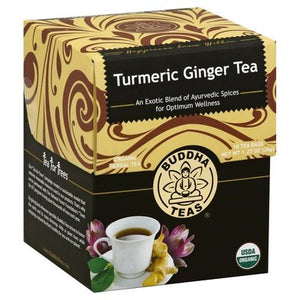 Buddha Teas Herbal Tea Organic Turmeric Ginger Tea Tea Bags 6/18 BAG [UNFI #1746338] [ebt]