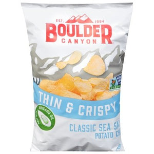Boulder Canyon Potato Chips Classic Sea Salt Thin & Crispy 12/6 OZ [UNFI #2627842] [ebt]