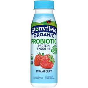 Stonyfield Organic Organic Probiotic Strawberry Lowfat Yogurt Protein Smoothie 12/10 OZ [UNFI #0167155] [ebt] T