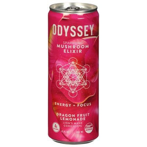 Odyssey Mushroom Elixir Sparkling Energy + Focus Dragon Fruit Lemonade 12/12 OZ [UNFI #2849404] [ebt] T