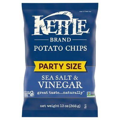Kettle Brand Potato Chips Sea Salt & Vinegar Party Size 9/13 OZ [UNFI #2342384] [ebt]