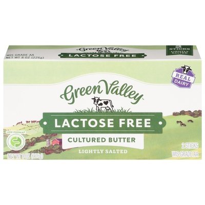 Green Valley Creamery Cultured Butter Lactose Free Lightly Salted 12/8 OZ [UNFI #2786556] [ebt]