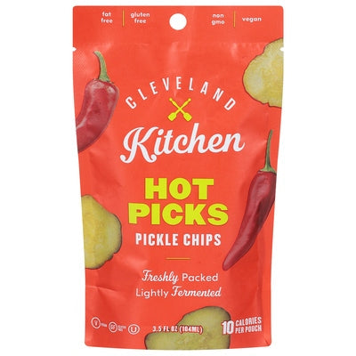 Cleveland Kitchen Pickle Chips Hot Picks 12/3.5 oz [UNFI #3057569 ] [ebt]