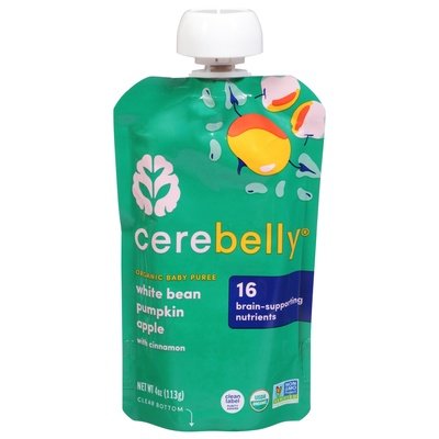 Cerebelly Baby Puree Organic White Bean Pumpkin Apple 6/4 OZ [UNFI #2529303] [ebt]