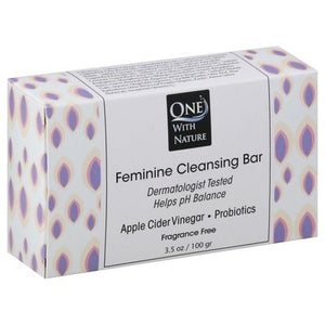 One With Nature Feminine Cleansing Bar Fragrance Free 3/3.5 OZ [UNFI #2580413] T