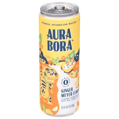 Aura Bora Herbal Sparkling Water Ginger Meyer Lemon 12/12 OZ [UNFI #2857209] [ebt] T