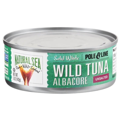 Natural Sea Wild Tuna Albacore Unsalted Solid White Pole & Line 12/5 OZ [UNFI #1233287] [ebt]