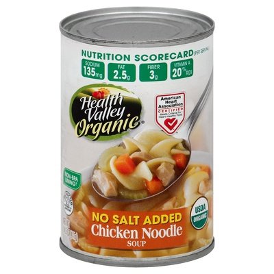 Health Valley Soup No Salt Added Chicken Noodle 12/14.5OZ [UNFI #0891689] [ebt]