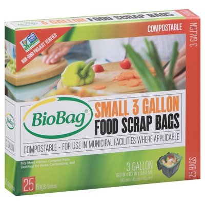 Biobag Food Scrap Bags Compostable Small 3 Gallon 12/25 CT [UNFI #586453] T