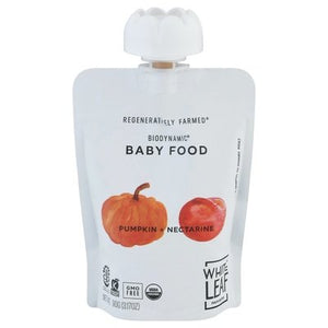 White Leaf Provisions Baby Food Pumpkin + Nectarine 6/90 GRM [UNFI #2664936] [ebt]