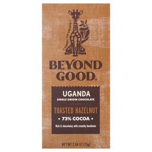 Beyond Good Chocolate Single Origin Toasted Hazelnut 73% Cocoa 12/2.64 OZ [UNFI #2832632] [ebt] T