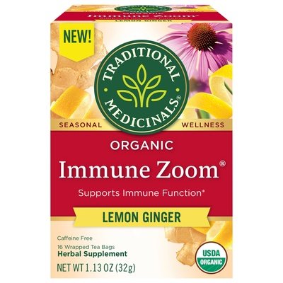 Traditional Medicinals Herbal Supplement Organic Lemon Ginger Immune Zoom Tea Bags 6/16 BAG [UNFI #2760049] [ebt]