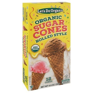 Lets Do Organic Sugar Cones Rolled Style 12/4.6 OZ [UNFI #1212349] [ebt]