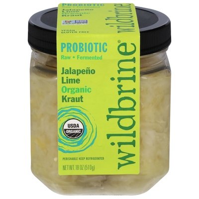 Wildbrine Kraut Organic Jalapeno Lime Probiotic 6/18 OZ [UNFI #2490787] [ebt]