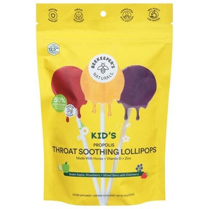 Beekeepers Naturals Lollipops Throat Soothing Kids 1/15 CT [UNFI #3021284] T
