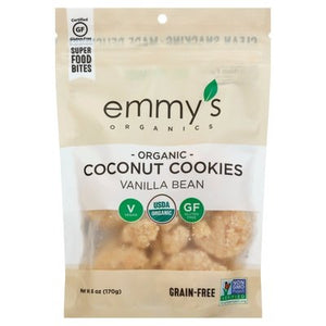 Emmys Organics Coconut Cookies Organic Vanilla Bean 8/6 OZ [UNFI #1976802] [ebt]
