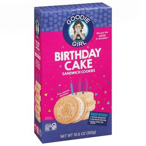 Goodie Girl Sandwich Cookies Birthday Cake 6/10.6 OZ [UNFI #2328136] [ebt]