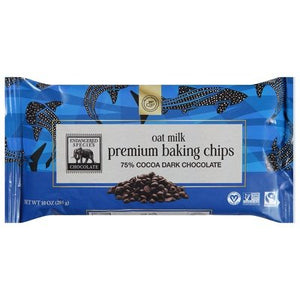 Endangered Species Chocolate Baking Chips Premium Oat Milk Dark Chocolate 75% Cocoa 6/10 OZ [UNFI #2662633] [ebt]