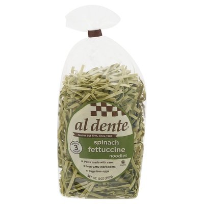 Al Dente Fettucine Noodles Spinach 6/12 OZ [UNFI #0119974] [ebt]