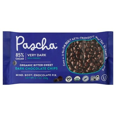 Pascha Dark Chocolate Chips Organic Bitter-Sweet 6/8.8 OZ [UNFI #1583947] [ebt]