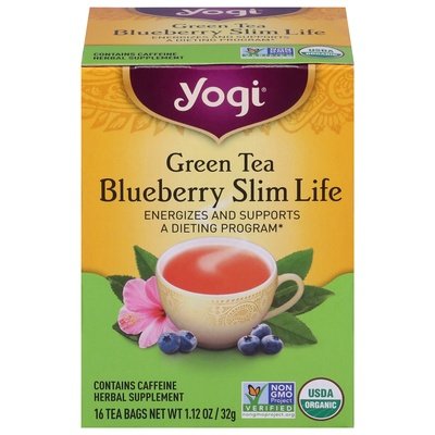 Yogi Green Tea Blueberry Slim Life Tea Bags 6/16 BAG [UNFI #712570] [ebt]