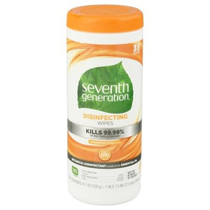Seventh Generation Disinfecting Wipes Lemongrass Citrus Scent 12/35 CT [UNFI #214221] T