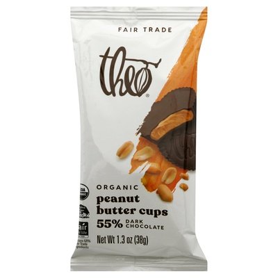 Theo Chocolate Peanut Butter Cups Organic 55% Dark Chocolate 12/1.3 OZ [UNFI #1573963] [ebt] T