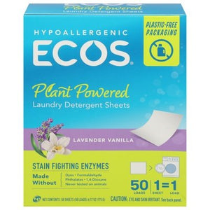 Ecosnext Laundry Detergent Sheets Plant Powered Lavender Vanilla 10/50 CT [UNFI #2535565] T