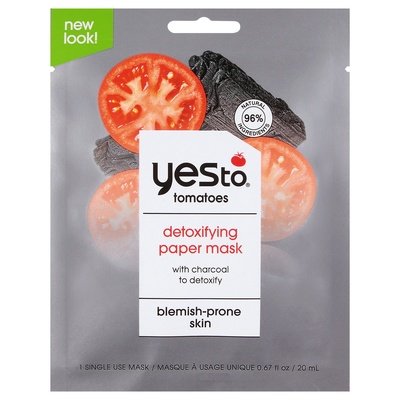 Yes To Paper Mask Detoxifying Blemish-Prone Skin 6/.67 OZ [UNFI #2007284] T