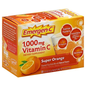 Emergen-C Vitamin C 1 000 mg Fizzy Drink Mix Super Orange 3/30 CT [UNFI #2999555] T