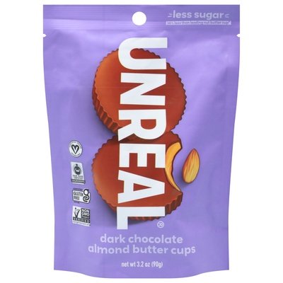 Unreal Almond Butter Cups Dark Chocolate 6/3.2 OZ [UNFI #2043370] [ebt] T