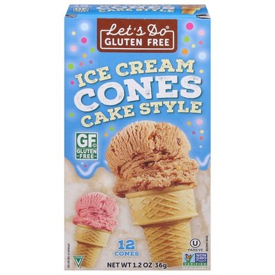 Lets Do Organic Ice Cream Cones Gluten Free Cake Style 12/1.2 OZ [UNFI #0532523] [ebt]