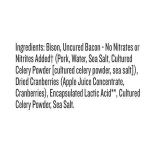Epic Bison Bar Uncured Bacon + Cranberry 8/5.2 OZ [UNFI #2721124] [ebt]