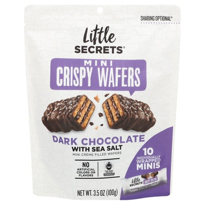 Little Secrets Crispy Wafers Dark Chocolate With Sea Salt Mini 6/3.5 OZ [UNFI #2710556] [ebt]