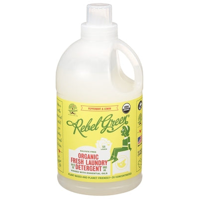 Rebel Green Detergent Organic Fresh Laundry Peppermint & Lemon Og2 4/68 oz [UNFI #3220464] T