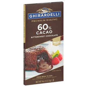 Ghirardelli Baking Bar Bittersweet Chocolate 60% Cacao 12/4 OZ [UNFI #1957307] [ebt]