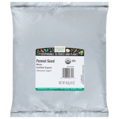 Frontier Nat Prod Co-Op Fennel Seed Organic Whole 1 Lb [UNFI #0448548] [ebt]