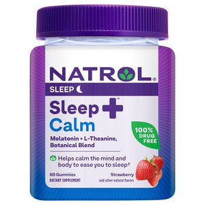 Natrol Sleep + Calm Sleep Gummies Strawberry 60 CT [UNFI #2709376] T