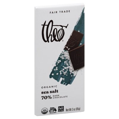 Theo Chocolate Dark Chocolate Organic Sea Salt 70% 12/3 OZ [UNFI #1564822] [ebt] T