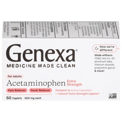 Genexa Acetaminophen Extra Strength For Adults Caplets 50 CT [UNFI #2984599] T