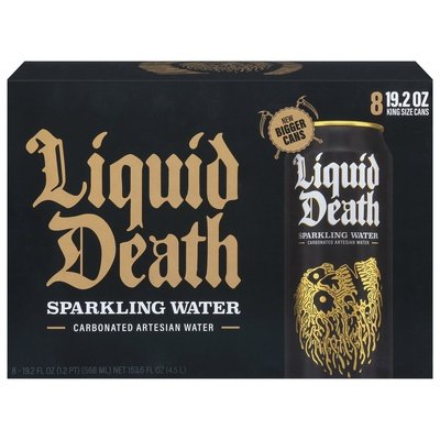 Liquid Death Sparkling Water King Size Cans 3/8/19.2 Z [UNFI #2930279] [ebt] T