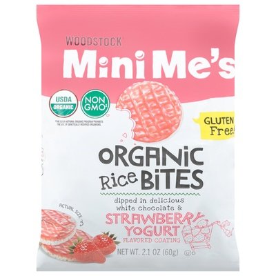 Woodstock Mini Mes Rice Bites Organic Strawberry Yogurt 8/2.1 OZ [UNFI #1694546] [ebt]
