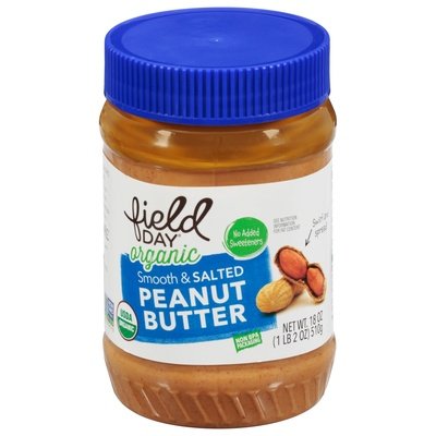 Field Day Peanut Butter Organic Smooth & Salted 12/18 OZ [UNFI #1079417] [ebt]