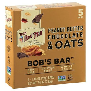 Bobs Red Mill Bobs Bar Peanut Butter Chocolate & Oats 6/7.4 OZ [UNFI #2584100] [ebt]