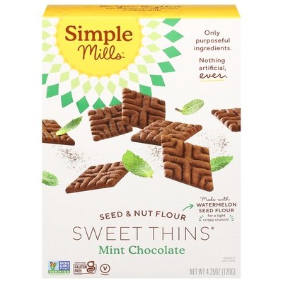 Simple Mills Sweet Thins Seed & Nut Flour Mint Chocolate 6/4.25 OZ [UNFI #2736551] [ebt]
