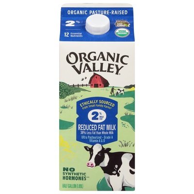 Organic Valley Milk Reduced Fat 2% Milk Fat 6/64 OZ [UNFI #0904672] [ebt] T