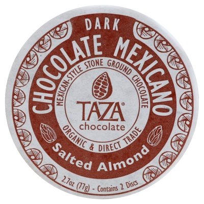 Taza Chocolate Dark Chocolate Mexicano Salted Almond 12/2.7 OZ [UNFI #1575091] [ebt] T