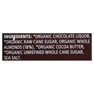 Equal Exchange Chocolate Bars Dark Chocolate Almond & Sea Salt 55% Cacao 10/3.5 OZ [UNFI #2404515] [ebt] T